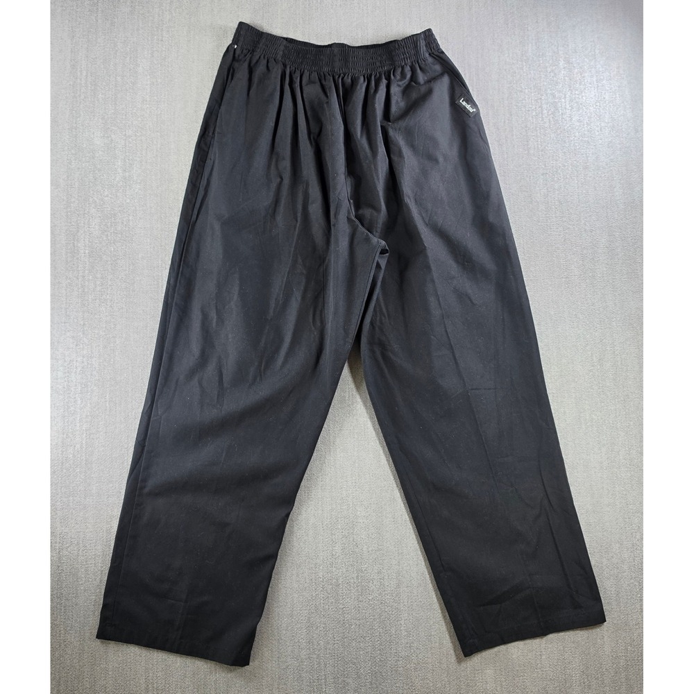 Landau Scrub Pants Women Medium Black Elastic Waist Straight Leg Medical